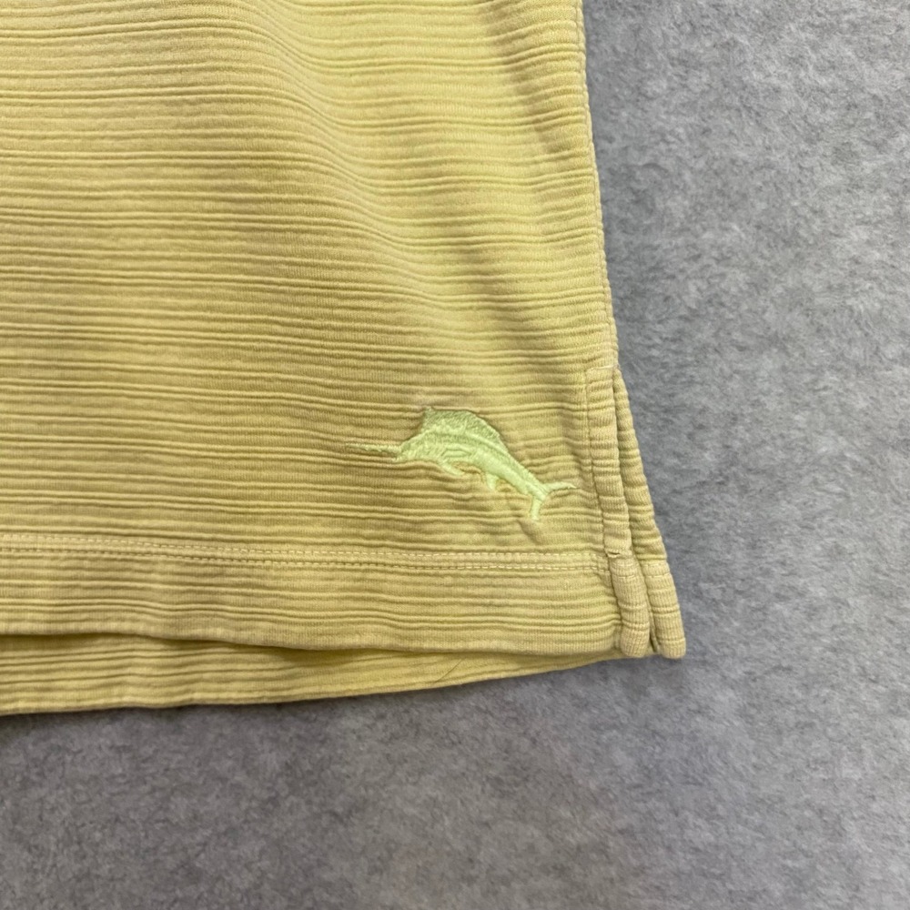 Tommy Bahama Men's XXL Yellow Silk Short Sleeve Casual Golf Beach Polo Shirt - Picture 4 of 8
